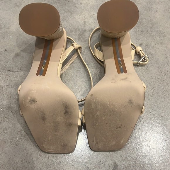 Sam Edelman Kia Square Toe Strappy Heels Cream Size 8.5 - Picture 6 of 6